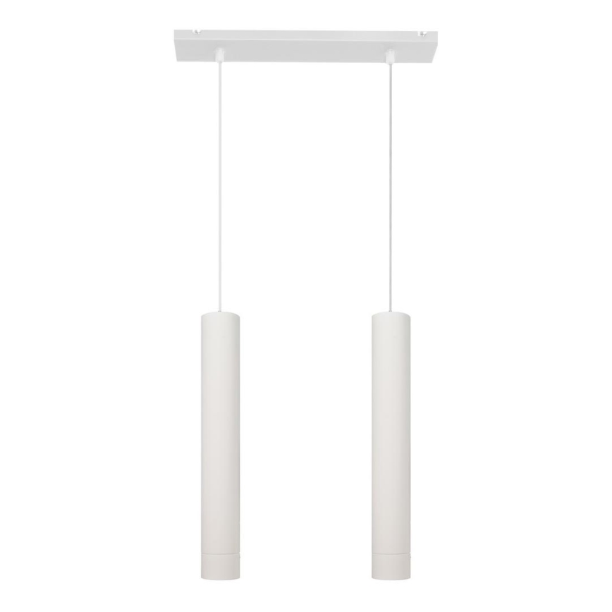 LED Lestenec na vrvici TUBA 2xGU10/4,8W/230V bela