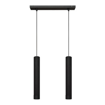 LED Lestenec na vrvici TUBA 2xGU10/4,8W/230V črna