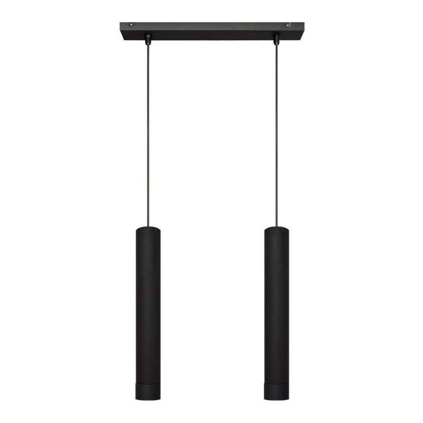 LED Lestenec na vrvici TUBA 2xGU10/4,8W/230V črna