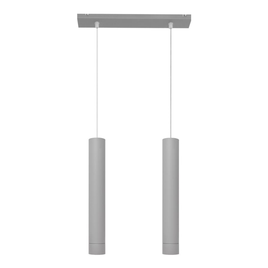 LED Lestenec na vrvici TUBA 2xGU10/4,8W/230V siva