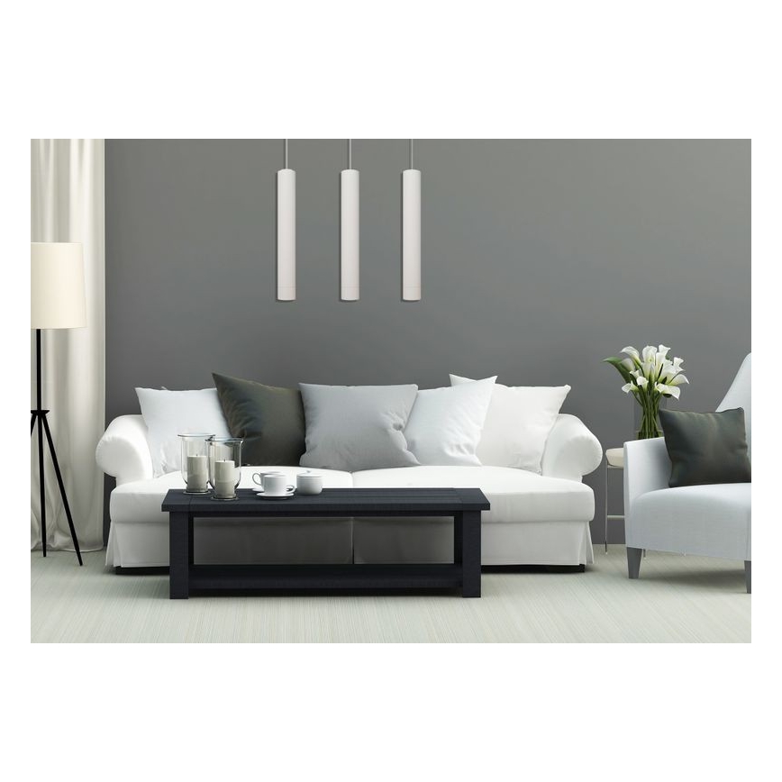 LED Lestenec na vrvici TUBA 3xGU10/4,8W/230V bela