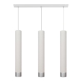 LED Lestenec na vrvici TUBA 3xGU10/4,8W/230V bela/sijajni krom