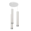 LED Lestenec na vrvici TUBA 3xGU10/4,8W/230V belo/sijajni krom