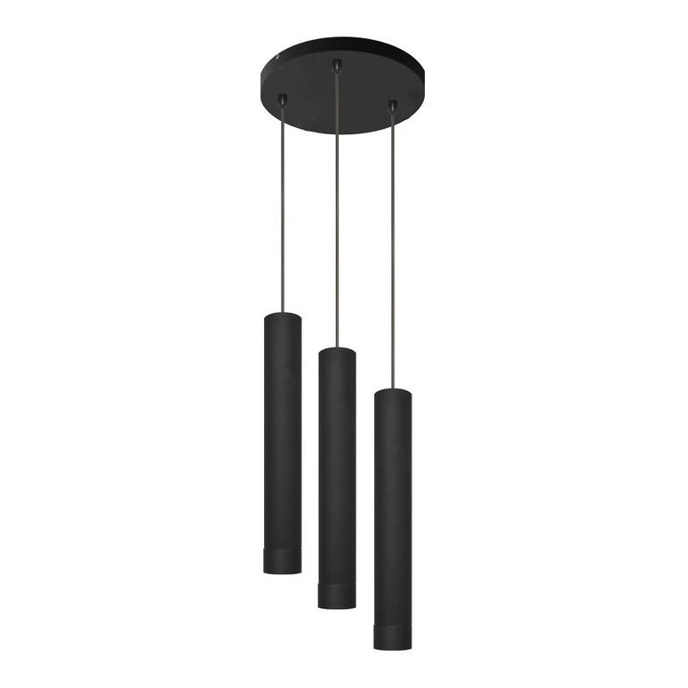 LED Lestenec na vrvici TUBA 3xGU10/4,8W/230V črna