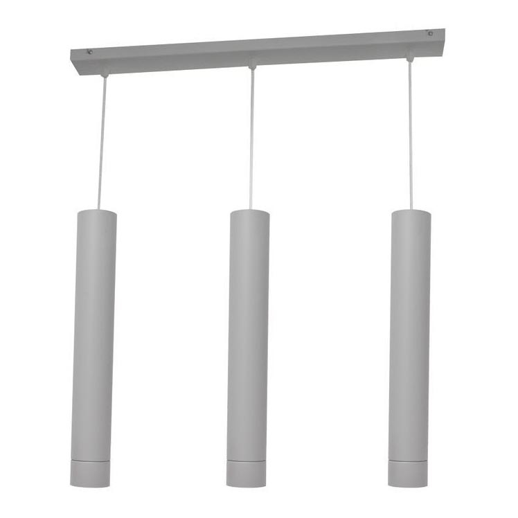 LED Lestenec na vrvici TUBA 3xGU10/4,8W/230V siva