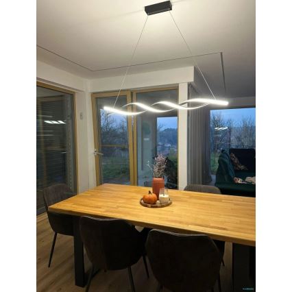 LED Lestenec na vrvici TWIST LED/37W/230V 4000K 120 cm črna