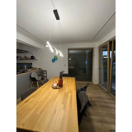 LED Lestenec na vrvici TWIST LED/37W/230V 4000K 120 cm črna