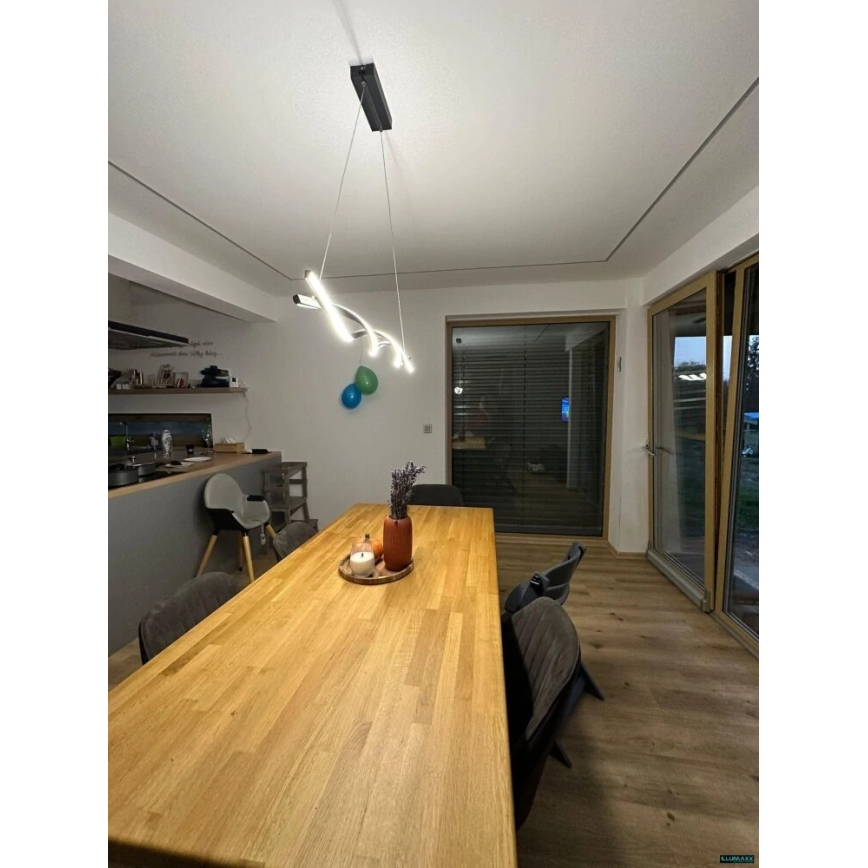LED Lestenec na vrvici TWIST LED/37W/230V 4000K 120 cm črna