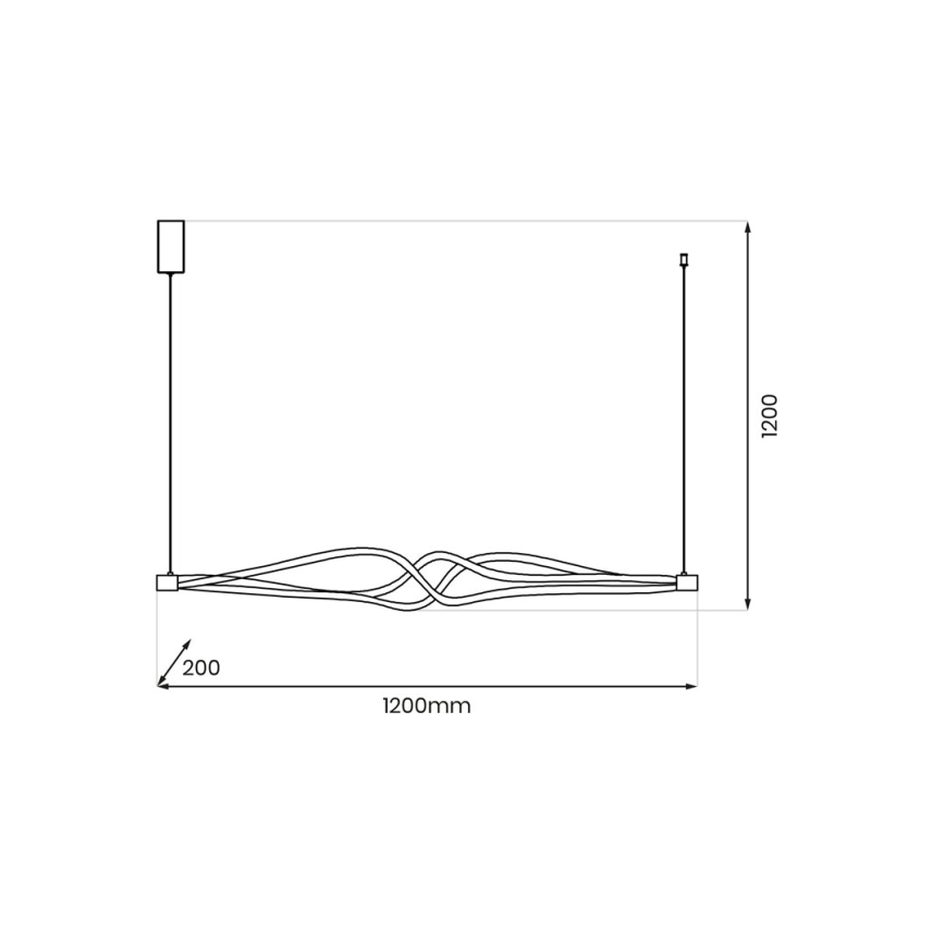 LED Lestenec na vrvici TWISTER LED/56W/230V črna