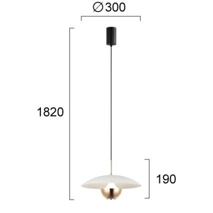 LED lestenec na vrvici VALIA LED/9W/230V bela/zlata