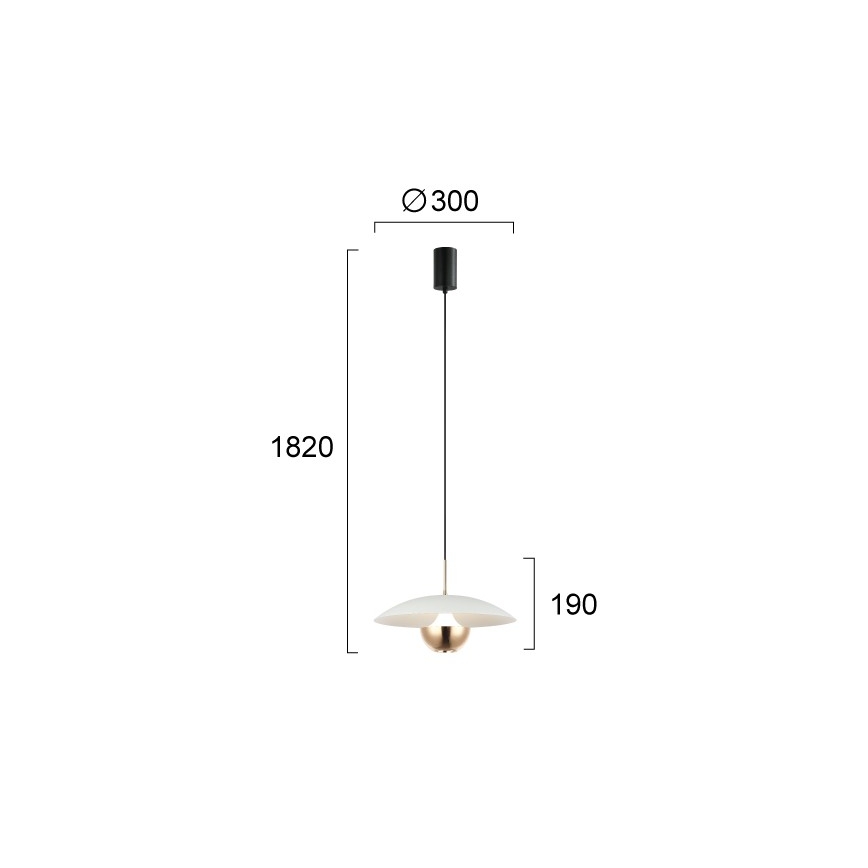 LED lestenec na vrvici VALIA LED/9W/230V bela/zlata