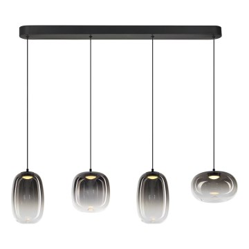 LED Lestenec na vrvici VASO LED/15W/230V črna/dimna