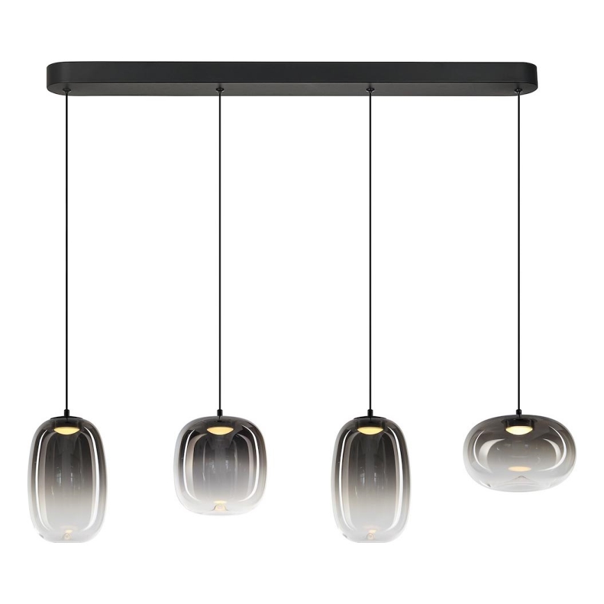 LED Lestenec na vrvici VASO LED/15W/230V črna/dimna