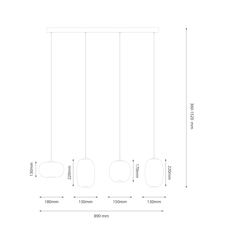 LED Lestenec na vrvici VASO LED/15W/230V zlata/dimna