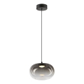 LED Lestenec na vrvici VASO LED/4W/230V pr. 18 cm črna/dimna