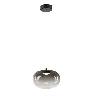 LED Lestenec na vrvici VASO LED/4W/230V pr. 18 cm črna/dimna