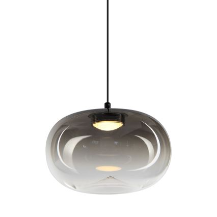 LED Lestenec na vrvici VASO LED/4W/230V pr. 18 cm črna/dimna