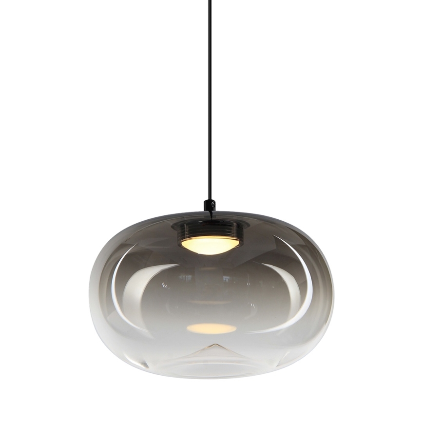 LED Lestenec na vrvici VASO LED/4W/230V pr. 18 cm črna/dimna