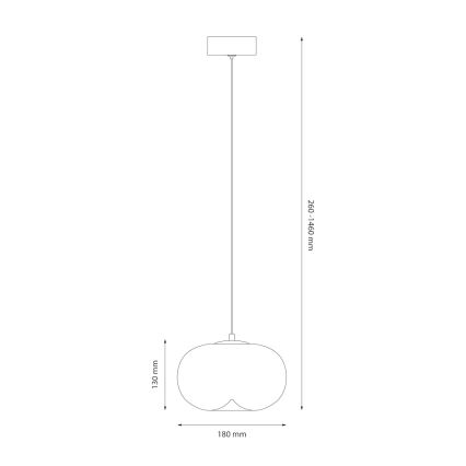 LED Lestenec na vrvici VASO LED/4W/230V pr. 18 cm črna/dimna