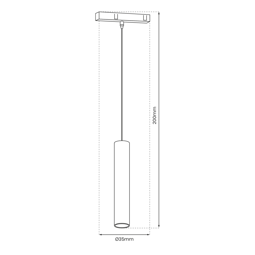 LED Lestenec na vrvici za tračni sistem MAGNETIC TRACK 1xLED/7W/48V