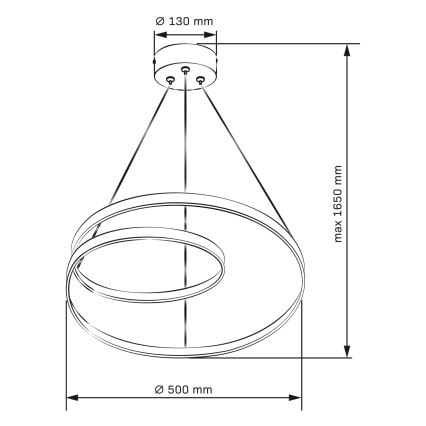 LED Lestenec na vrvici ZEFIRA LED/40W/230V 4000K pr. 50 cm sijajni krom