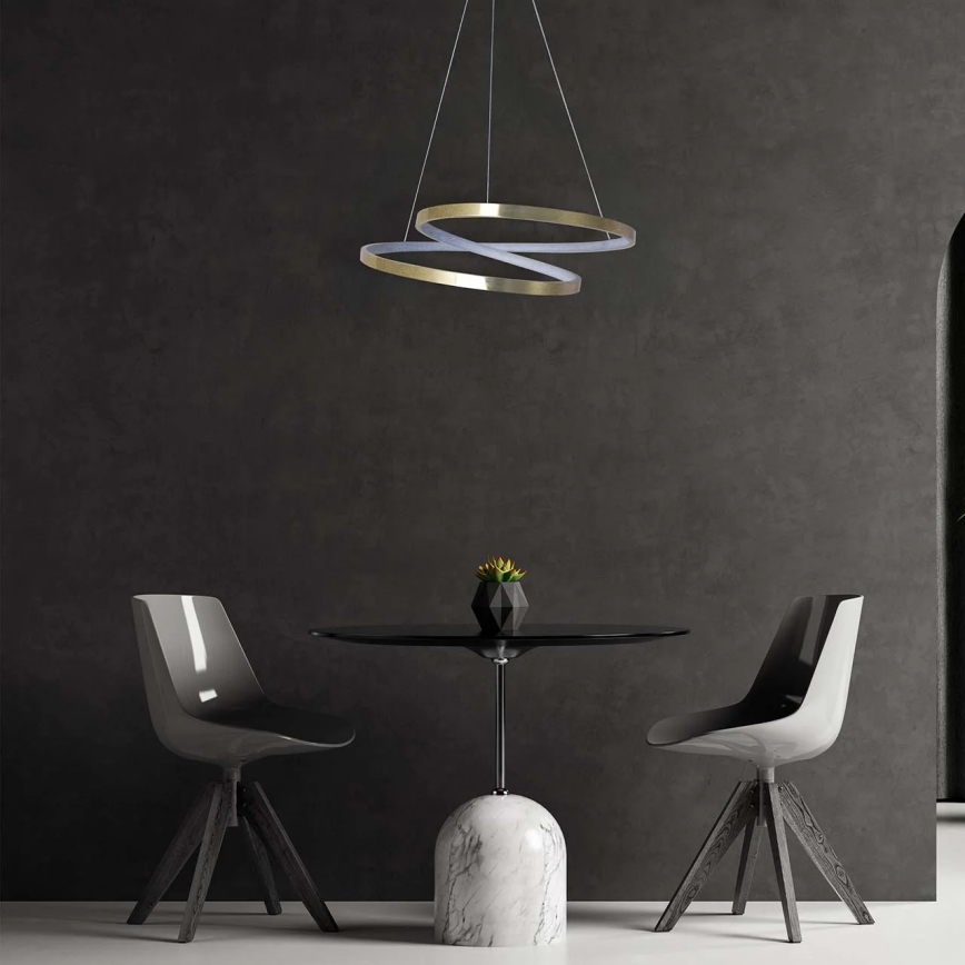 LED lestenec na vrvici ZEFIRA LED/40W/230V 4000K premer 50 cm, zlate barve