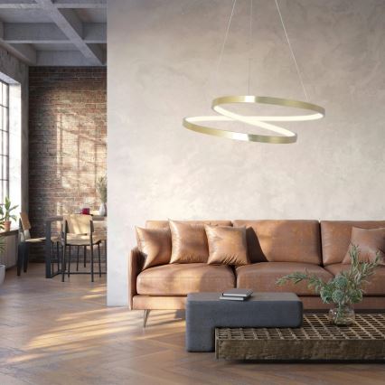 LED lestenec na vrvici ZEFIRA LED/40W/230V 4000K premer 50 cm, zlate barve