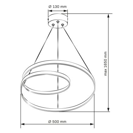 LED lestenec na vrvici ZEFIRA LED/40W/230V 4000K premer 50 cm, zlate barve
