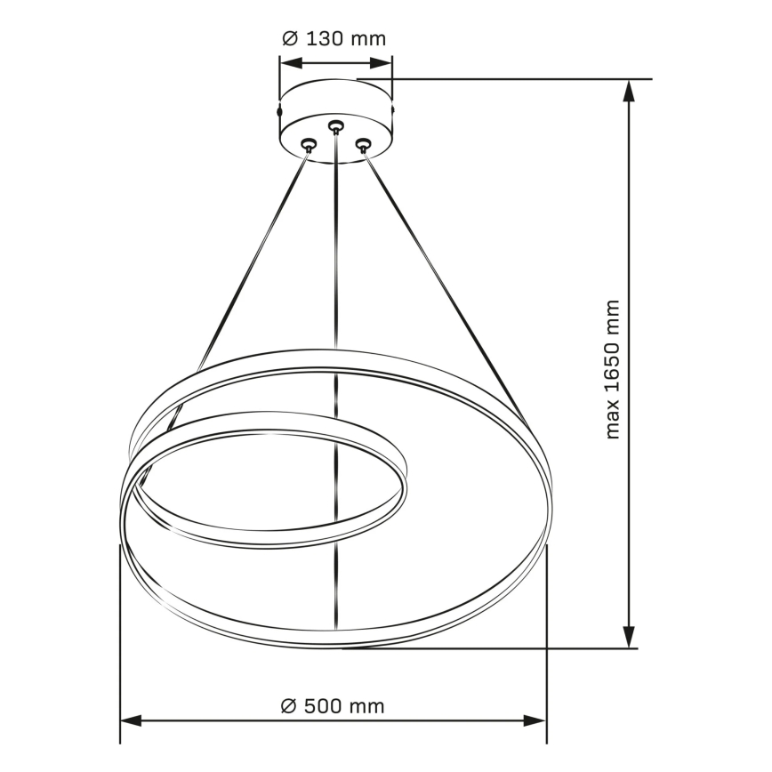 LED lestenec na vrvici ZEFIRA LED/40W/230V 4000K premer 50 cm, zlate barve