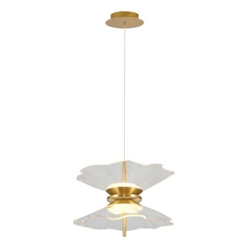 LED lestenec na žici BUTTERFLY 2xLED/10W/230V 3000K v zlati barvi