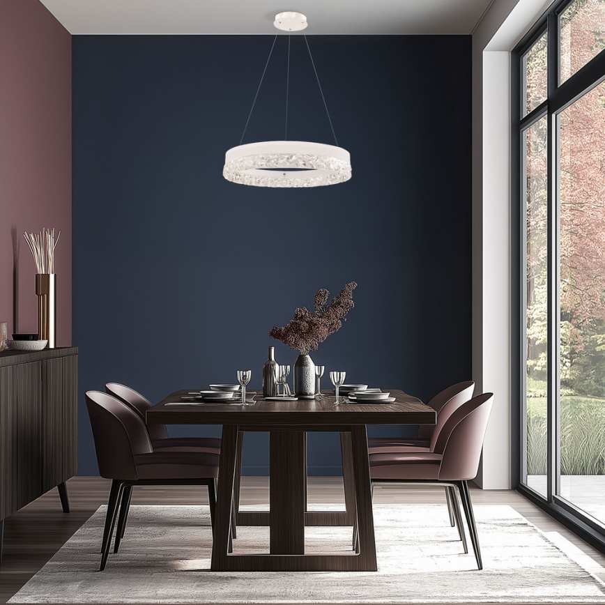 LED lestenec na žici FROZI LED/32W/230V premer 50 cm bela