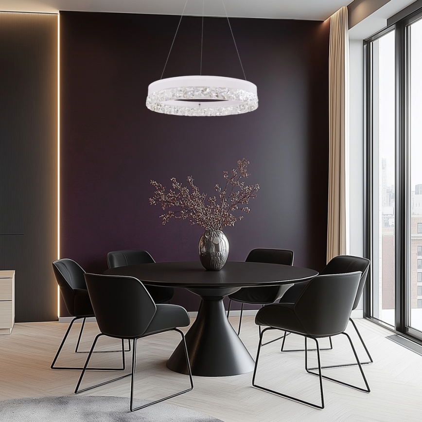 LED lestenec na žici FROZI LED/32W/230V premer 50 cm bela