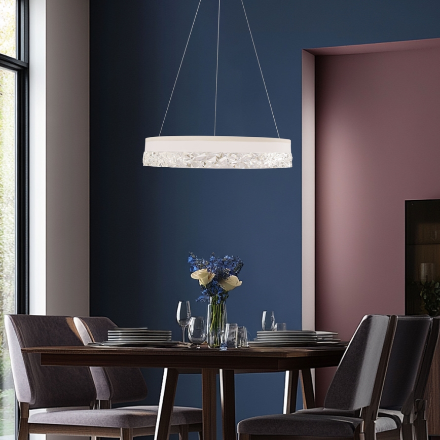 LED lestenec na žici FROZI LED/32W/230V premer 50 cm bela