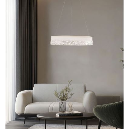 LED lestenec na žici FROZI LED/32W/230V premer 50 cm bela