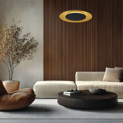 LED lestenec na žici PIATTINO LED/30W/230V 2700/3200/4000K, premer 40 cm, črna/zlata