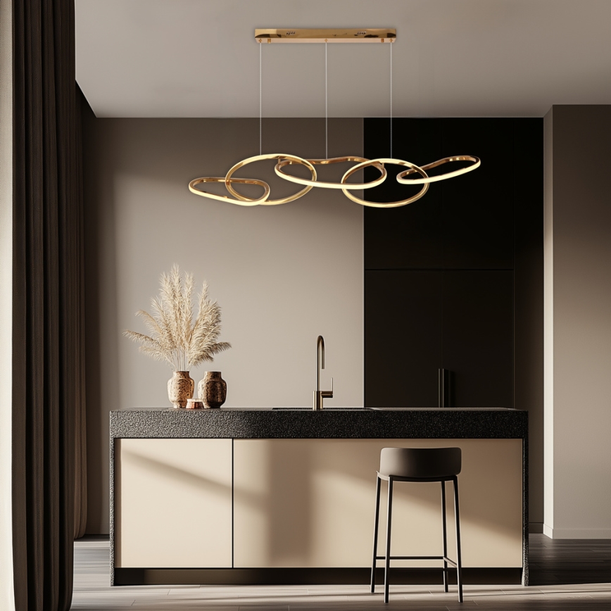 LED lestenec na žični vrvici ANNELI LED/45W/230V 125 cm v zlati barvi