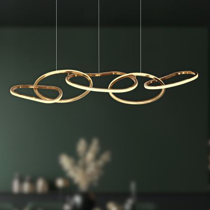 LED lestenec na žični vrvici ANNELI LED/45W/230V 125 cm v zlati barvi