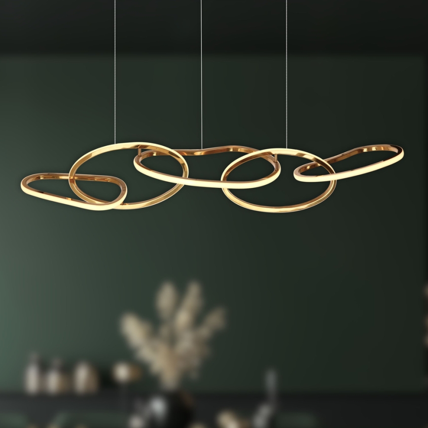 LED lestenec na žični vrvici ANNELI LED/45W/230V 125 cm v zlati barvi