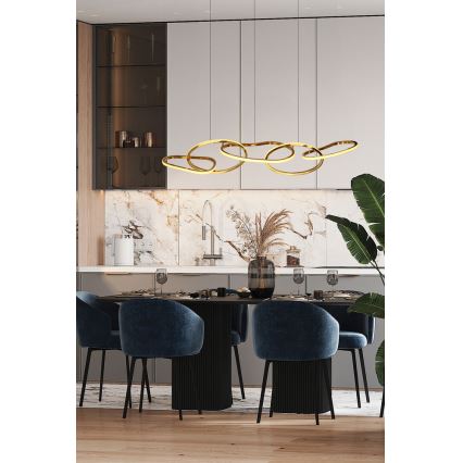 LED lestenec na žični vrvici ANNELI LED/45W/230V 125 cm v zlati barvi