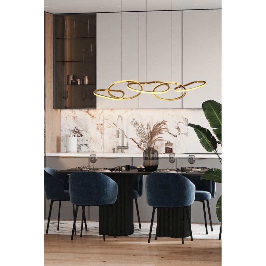 LED lestenec na žični vrvici ANNELI LED/45W/230V 125 cm v zlati barvi