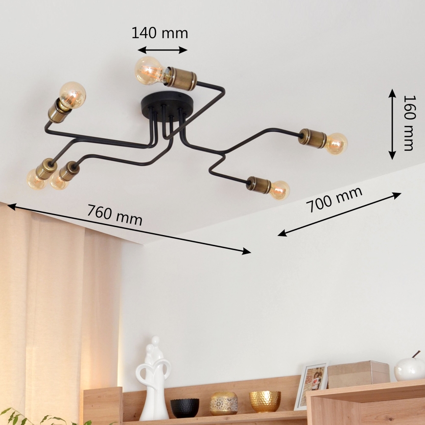 LED Lestenec TUBE 6xE27/15W/230V
