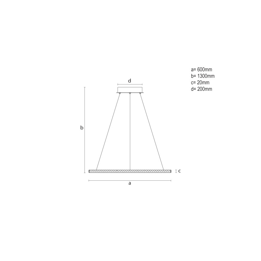 LED zatemnjevalni lestenec na kablu LED/90W/230V 3000-6500K premer 60 cm + daljinski upravljalnik