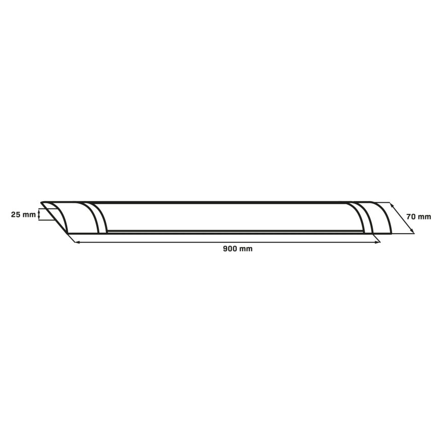 LED linearno svetilo 30 W, 230 V, 4000 K, 90 cm, v črni barvi