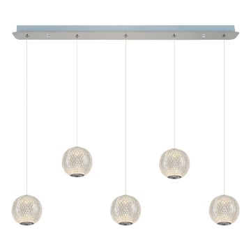 LED Luč na vrvici CREMONA 5xLED/5W/230V 3000K mat krom