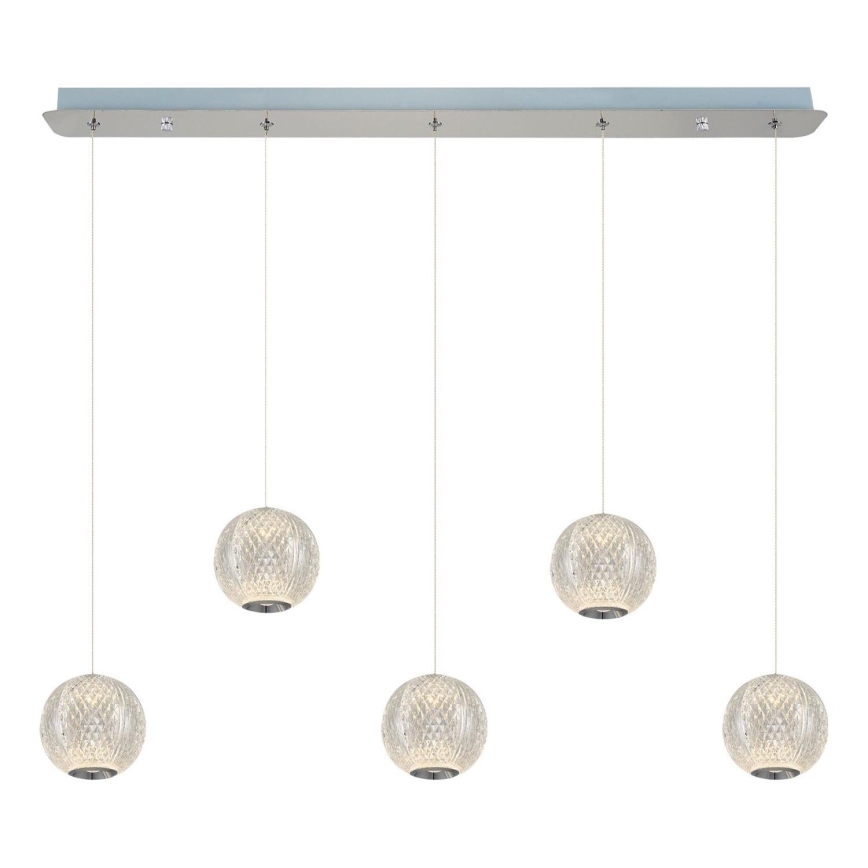 LED Luč na vrvici CREMONA 5xLED/5W/230V 3000K mat krom
