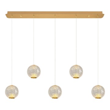 LED Luč na vrvici CREMONA 5xLED/5W/230V 3000K zlato