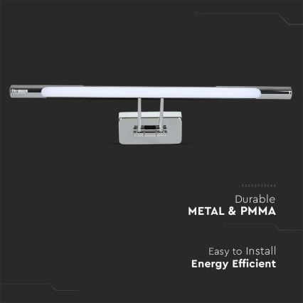 LED Luč za osvetlitev ogledala LED/9W/230V 3000K 50cm sijajni krom