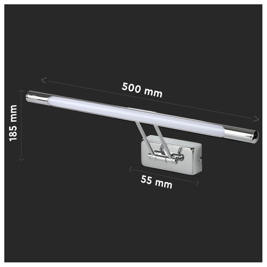 LED Luč za osvetlitev ogledala LED/9W/230V 3000K 50cm sijajni krom
