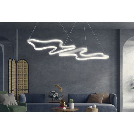 LED Luster na lanku DUPLE ARTISAN LED/80W/230V 6500K bela