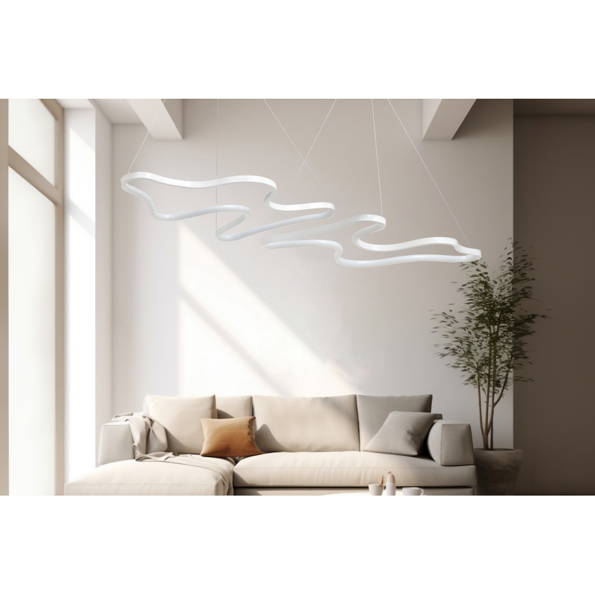 LED Luster na lanku DUPLE ARTISAN LED/80W/230V 6500K bela